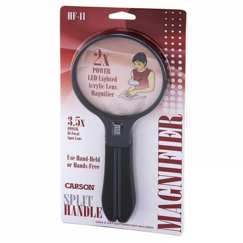 Kính lúp rãnh tay Carson Split Handle 2x Lighted Hands-Free Magnifier HF-11