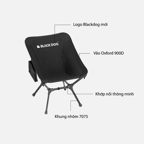 Ghế mặt trăng tựa lưng xếp gọn dã ngoại Multi gear Blackdog CBD2300JJ025