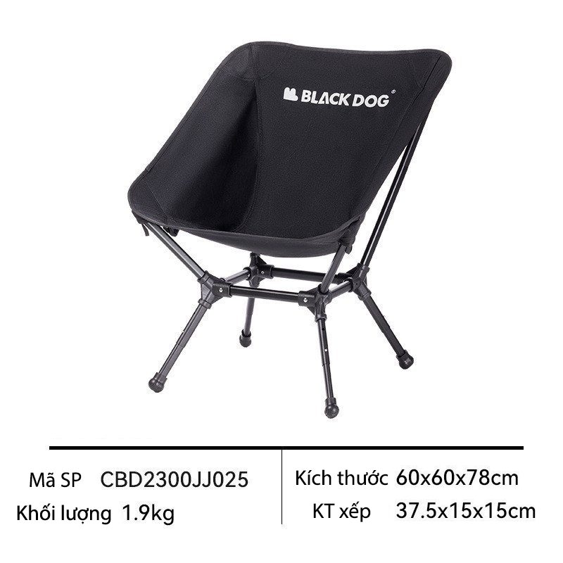 Ghế mặt trăng tựa lưng xếp gọn dã ngoại Multi gear Blackdog CBD2300JJ025