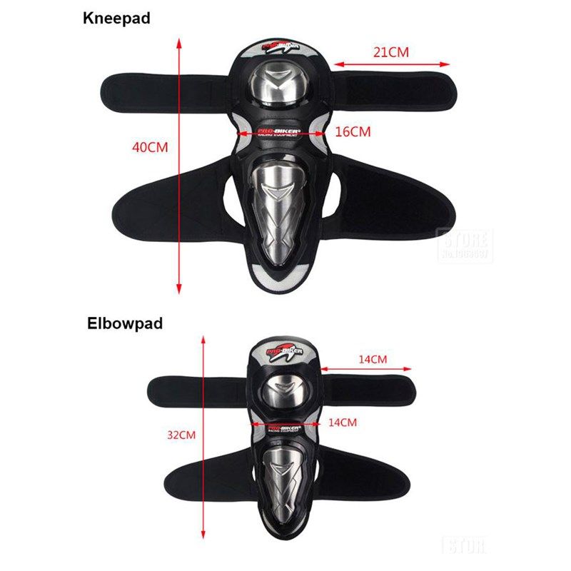 Giáp chân-tay đi xe Inox Probiker HX-P19F (4 món)