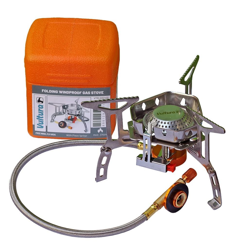 Bếp gas dã ngoại xếp gọn có đánh lửa Piezo và chắn gió Vultura VTR-GS2401