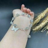  Vòng Tay Đá Xà Cừ Mix Charm Cánh Bướm Bạc 