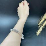  Vòng tay đá xà cừ mix charm bạc đôi 