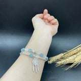  Vòng tay đá Aquamarine và Moonstone mix bạc 
