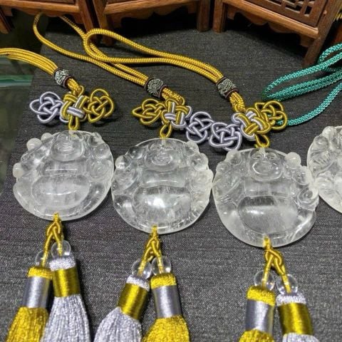  Khánh Treo Xe Di Lặc Thạch Anh Trắng 