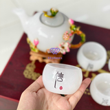  Bộ ấm chén ngọc Onyx trắng 