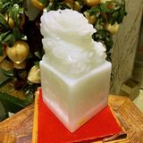 Ấn Rồng Ngọc Onyx Trắng 23cm 
