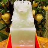  Ấn Rồng Ngọc Onyx Trắng 23cm 
