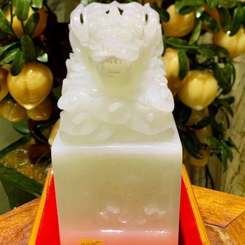 Ấn Rồng Ngọc Onyx Trắng 23cm
