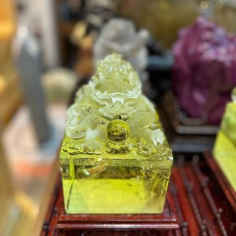 Ấn Rồng Thạch Anh Vàng