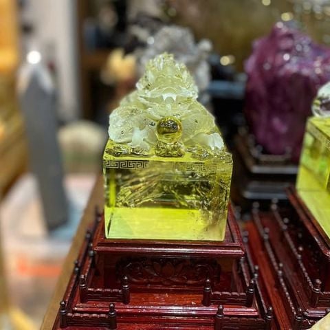 Ấn Rồng Thạch Anh Vàng