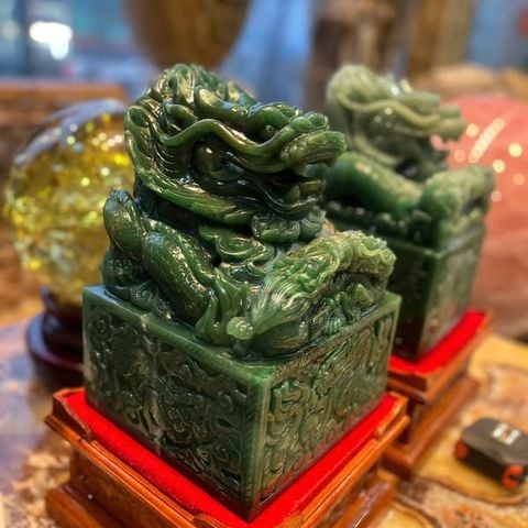Ấn Rồng Thạch Anh Xanh