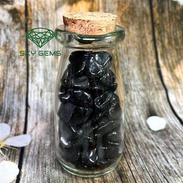 Bình Đá vụn Onyx đen