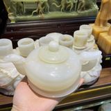  Bộ Ấm Chén Ngọc Onyx Trắng 50cm 
