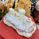  Bộ ấm chén ngọc Onyx trắng nguyên khối VIP 