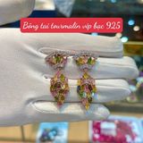  Bông Tai Bạc 925 Đính Đá Tourmaline Mẫu Dài 