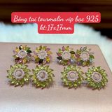  Bông Tai Bạc 925 Đính Đá Tourmaline Màu 