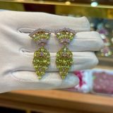 Bông Tai Bạc 925 Đính Đá Tourmaline Mẫu Dài 