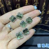  Bông Tai Cỏ 4 Lá  Đá Quý Bọc Bạc 