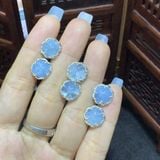  Bông Tai Cỏ 4 Lá Đá Quý Bọc Bạc 