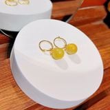  Bông Tai Gắn Đá Tự Nhiên Vàng 10k 