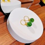  Bông Tai Gắn Đá Tự Nhiên Vàng 10k 