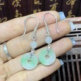  Bông Tai Bạc Gắn Đồng Xu Kim Tiền Đá Quý 