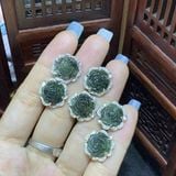  Bông Tai Hoa Mẫu Đơn Đá Quý Bọc Bạc 