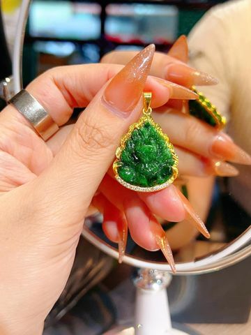 Mặt Dây Chuyền Hồ Ly Chúa Sơn Thủy Bọc Vàng