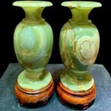  Cặp Lục Bình Ngọc Onyx Xanh 40x18cm 
