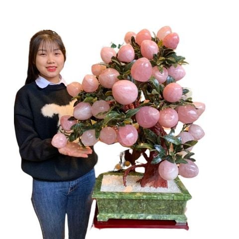 Cây Đào Thạch Anh Hồng 38 quả 90cm