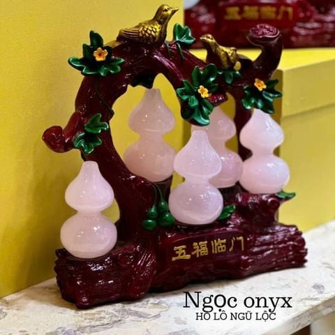 Cây Hồ Lô Ngũ Lộc Ngọc Onyx Hồng