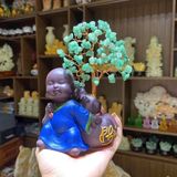  Cây Tài Lộc Thạch Anh Chú Tiểu 18cm 
