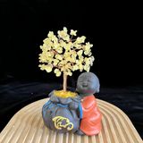  Cây Tài Lộc Thạch Anh Chú Tiểu 18cm 