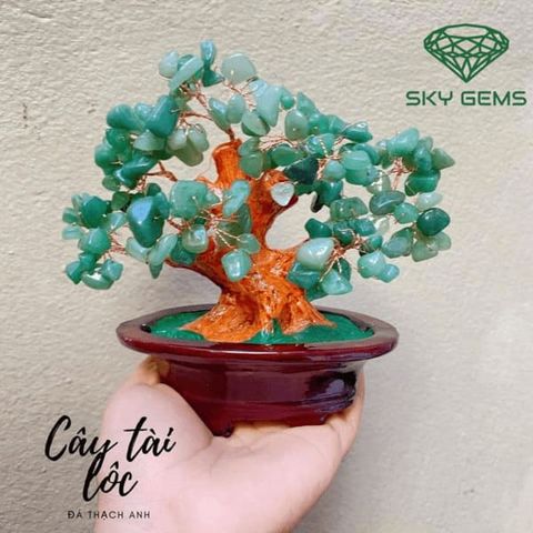  Cây Tài Lộc Thạch Anh Xanh 15cm 