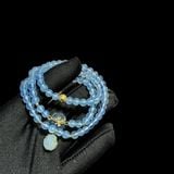  Chuỗi Vòng Tay Aquamarine Mix Charm Vàng 