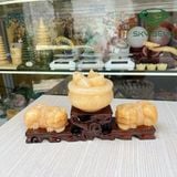  Combo Tượng Tỳ Hưu Chầu Bát Tụ Bảo Ngọc Hoàng Long Dáng Nằm 