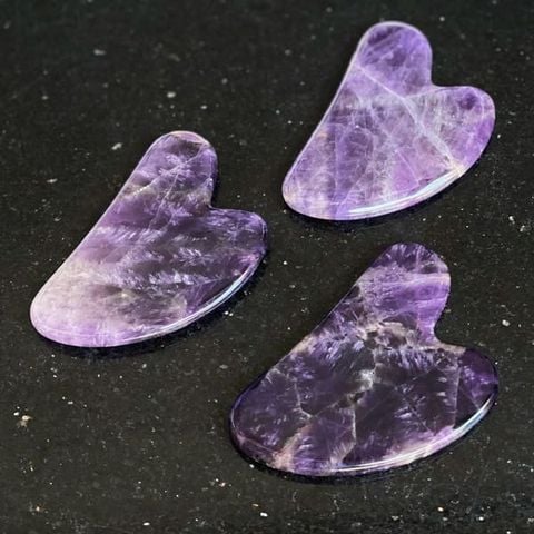 Đá Gua Sha Thạch Anh Tím