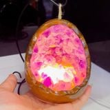  Đèn ngủ tinh thể Thạch anh tím dáng trứng 