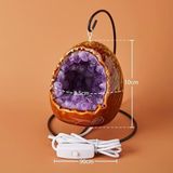  Đèn ngủ tinh thể Thạch anh tím dáng trứng 