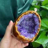  Đèn ngủ tinh thể Thạch anh tím dáng trứng 