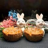  Đèn ngủ tinh thể Thạch anh vàng dáng Thỏ 