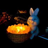  Đèn ngủ tinh thể Thạch anh vàng dáng Thỏ 