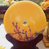  Đồng Điếu ngọc Onyx Hoàng long phong cảnh 30cm 