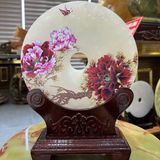  Đồng Điếu ngọc Onyx trắng phong cảnh 30cm 