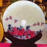  Đồng Điếu ngọc Onyx trắng phong cảnh 30cm 