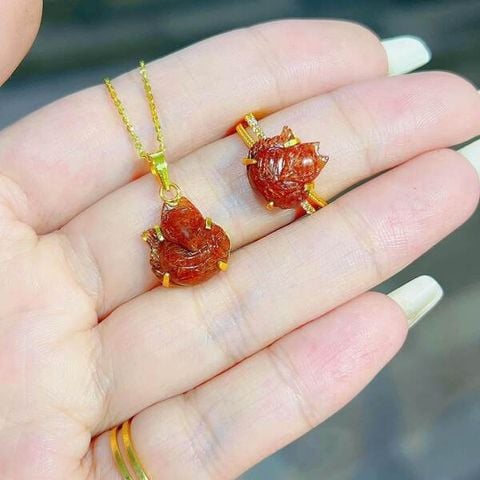 Combo  Mặt Đeo + Nhẫn Hồ Ly Tóc Đỏ Bọc Vàng