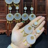  Bông Tai Bạch Ngọc Xi Vàng 
