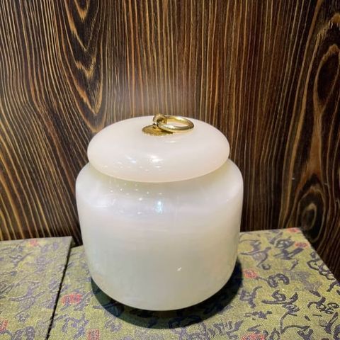 Hũ Đựng Trà Ngọc Onyx Trắng