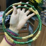 Kiềng Hầu Đồng Đá Sơn Thủy Bọc Bạc Xi Vàng 